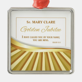 Personaliseer de Golden Jubilee van het Religieuze Metalen Ornament