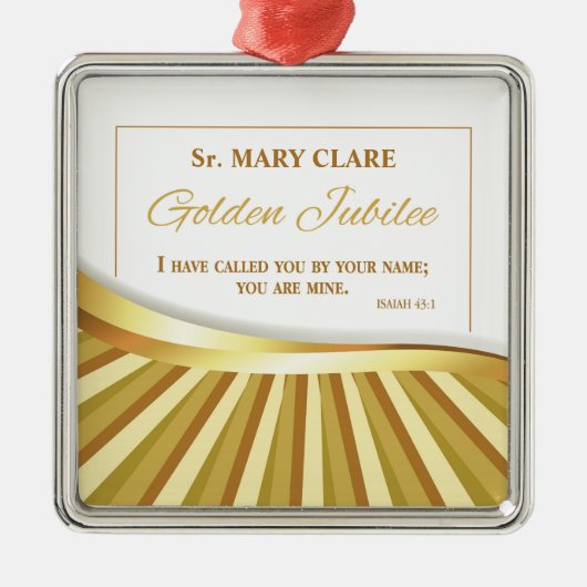 Personaliseer de Golden Jubilee van het Religieuze Metalen Ornament (Voorkant)