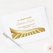 Personaliseer de Golden Jubilee van het Religieuze Rechthoekige Sticker (Envelop)