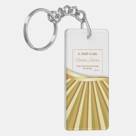 Personaliseer de Golden Jubilee van het Religieuze Sleutelhanger (Voorkant Links)