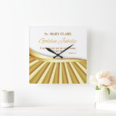 Personaliseer de Golden Jubilee van het Religieuze Vierkante Klok (Huis)