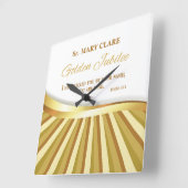 Personaliseer de Golden Jubilee van het Religieuze Vierkante Klok (Hoek)
