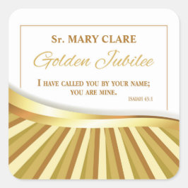 Personaliseer de Golden Jubilee van het Religieuze Vierkante Sticker