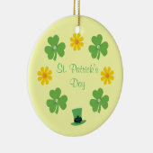 Personaliseer de Groene klaver, pet voor St.Patric Keramisch Ornament (Rechts)