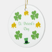 Personaliseer de Groene klaver, pet voor St.Patric Keramisch Ornament (Links)