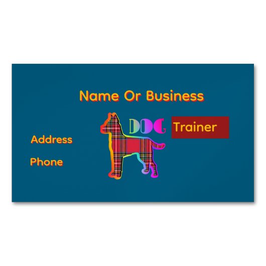 Personaliseer de hondentrainer magnetisch visitekaartje (Voorkant)