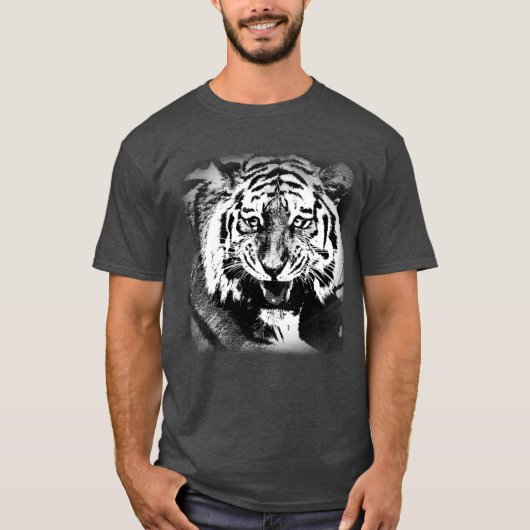 personaliseer de houtskool Heather Tiger Modern El T-shirt (Voorkant)