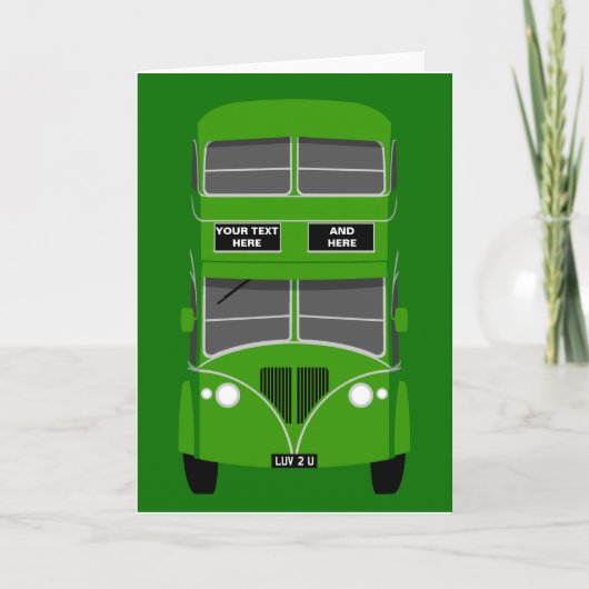 Personaliseer de iconische Blackpool Double Decker Kaart (Voorkant)