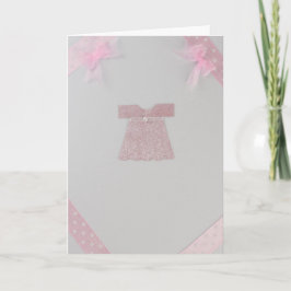 Personaliseer de jurk van het roze meisje Baptisme Kaart