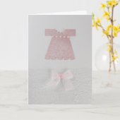 Personaliseer de jurk van het roze meisje Baptisme Kaart (Gele Bloem)