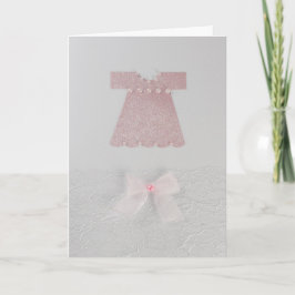 Personaliseer de jurk van het roze meisje Baptisme Kaart