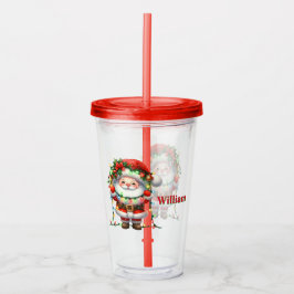Personaliseer de Kerstman Acryl Drinkbeker
