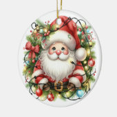 Personaliseer de Kerstman Keramisch Ornament (Links)