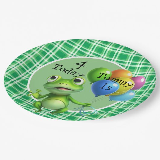 Personaliseer de Kikkers van de Jonge geitjesverja Papieren Bordje (Gekanteld)