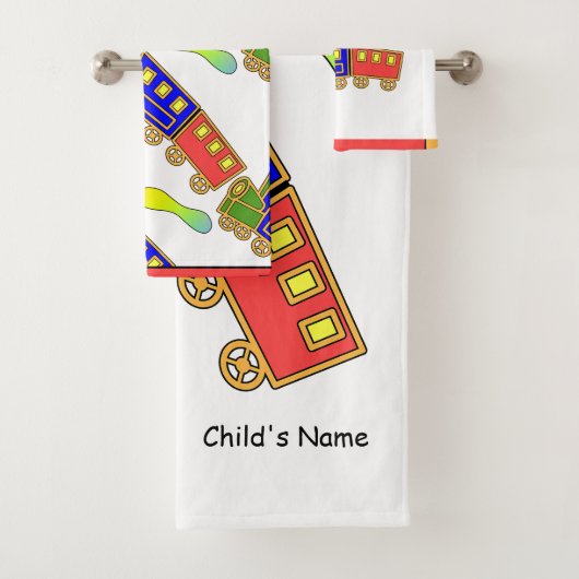 Personaliseer de Kinder Choo Choo Train Bad Handdoek (Insitu)