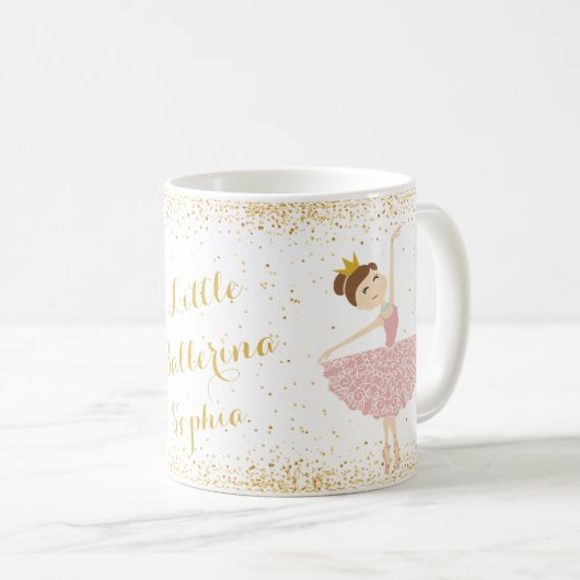 personaliseer de kleine ballerina name mok (Voorkant rechts)