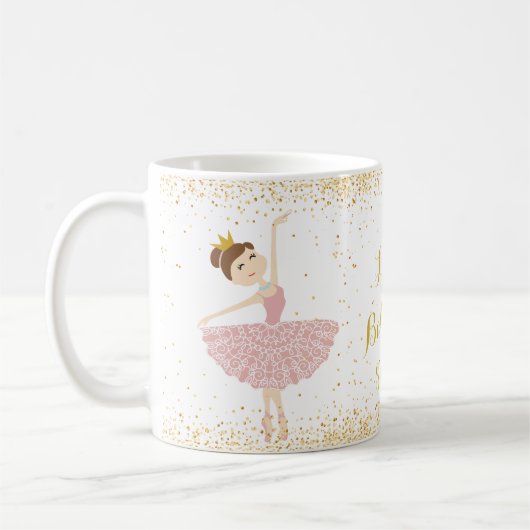 personaliseer de kleine ballerina name mok (Links)