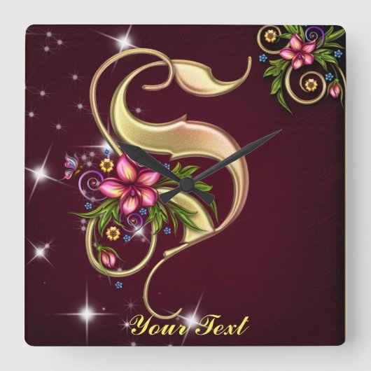 Personaliseer de Klok van de Muur van het Monogram (Voorkant)