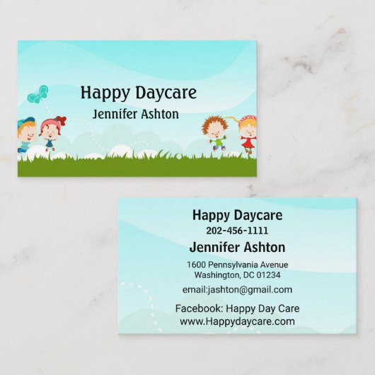 Personaliseer de leerkracht Fijne Kinderen tijdens Visitekaartje (Voorkant / Achterkant)