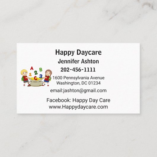 Personaliseer de leerkracht Fijne Kinderen tijdens Visitekaartje (Achterkant)