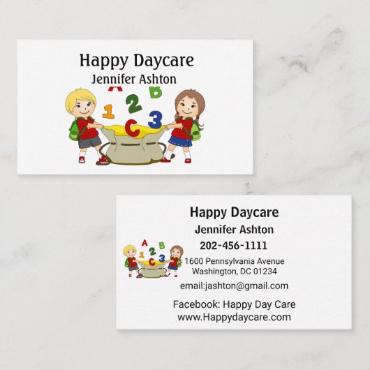 Personaliseer de leerkracht Fijne Kinderen tijdens Visitekaartje (Voorkant / Achterkant)