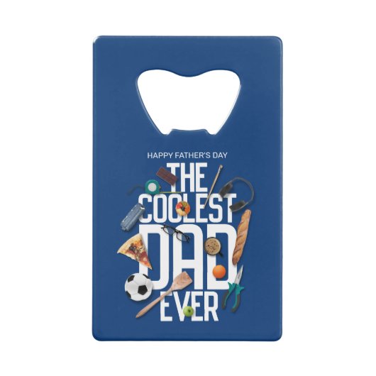 Personaliseer de moderne coolste vader ooit creditkaart flessenopener (Voorkant)