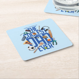 Personaliseer de moderne coolste vader ooit kartonnen onderzetters