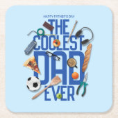 Personaliseer de moderne coolste vader ooit kartonnen onderzetters (Voorkant)