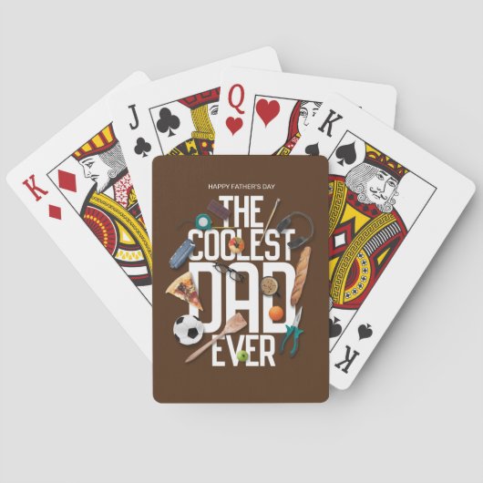 Personaliseer de moderne coolste vader ooit pokerkaarten (Achterkant)