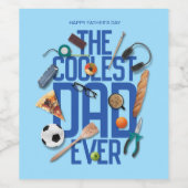 Personaliseer de moderne coolste vader ooit wijn etiket (Enkel label)