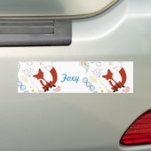 Personaliseer de moderne Foxy Woodland Bumperstick Bumpersticker (Op auto)