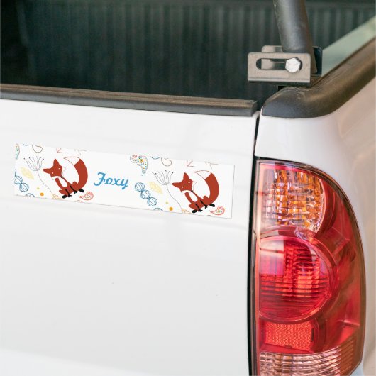 Personaliseer de moderne Foxy Woodland Bumperstick Bumpersticker (Op Truck)
