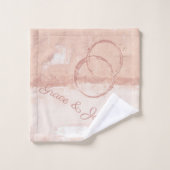 Personaliseer de moderne kunststijl Zacht Roze Pea Bad Handdoek (Wasdoekje)