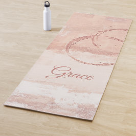 Personaliseer de moderne kunststijl Zacht Roze Pea Yogamat