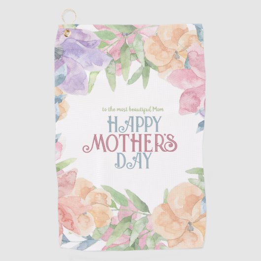 Personaliseer de Moederdag van de Waterverf van Vi Golfhanddoek (Voorkant)