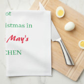 Personaliseer de naam Christmas Kitchen Theedoek (Quarter Fold)