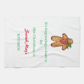 Personaliseer de naam Christmas Kitchen Theedoek (Horizontaal)