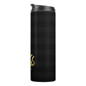 Personaliseer de naam Miss Faux Gold en Black Stri Thermosbeker (Geroteerd rechts)