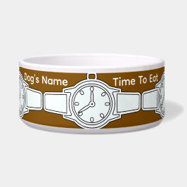 Personaliseer de naam van de hond Tijd om bruin te Voerbakje