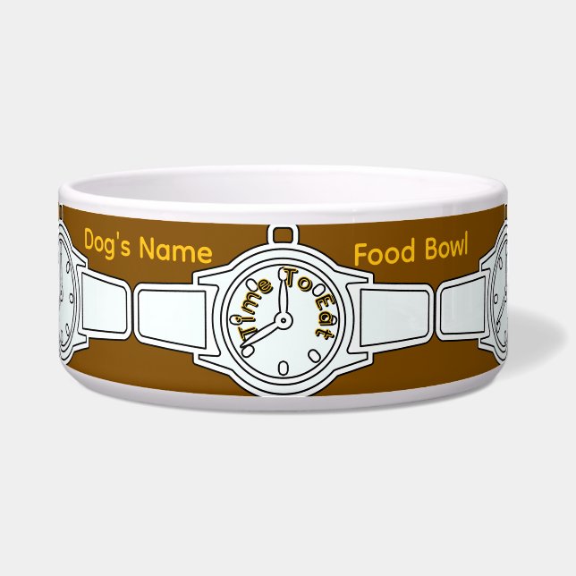 Personaliseer de naam van de hond Tijd om bruin vo Voerbakje (Voorkant)