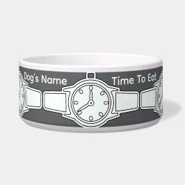 Personaliseer de naam van de hond Tijd om grijs te Voerbakje