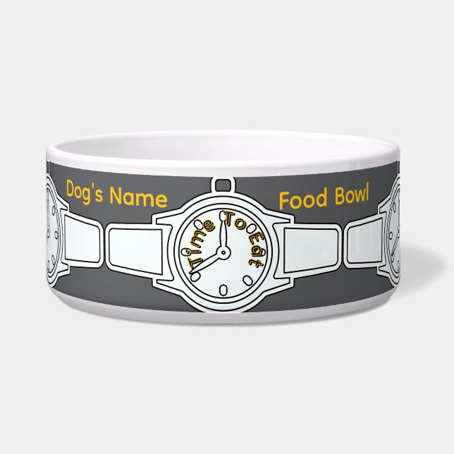 Personaliseer de naam van de hond Tijd om grijs vo Voerbakje (Voorkant)