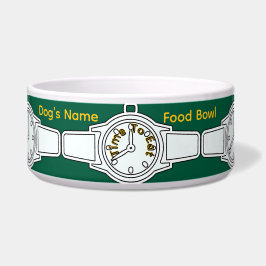 Personaliseer de naam van de hond Tijd om groen vo Voerbakje