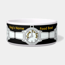 Personaliseer de naam van de hond Tijd om zwart vo Voerbakje