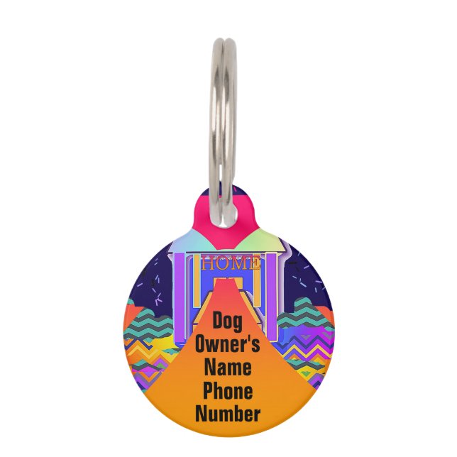 Personaliseer de naam van de hondeneigenaar Telefo Huisdierpenning (Voorkant)