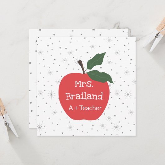 Personaliseer de naam van de leraar aangepaste rod kaart (Voorkant / Achterkant in situ)