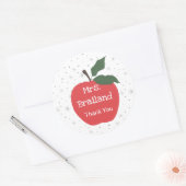 Personaliseer de naam van de leraar aangepaste rod ronde sticker (Envelop)