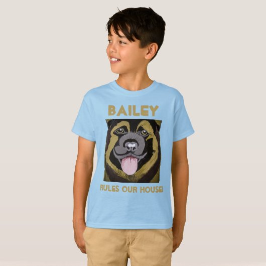 Personaliseer de Naam van Dog en de Foto T-Shirt (Voorkant volledig)