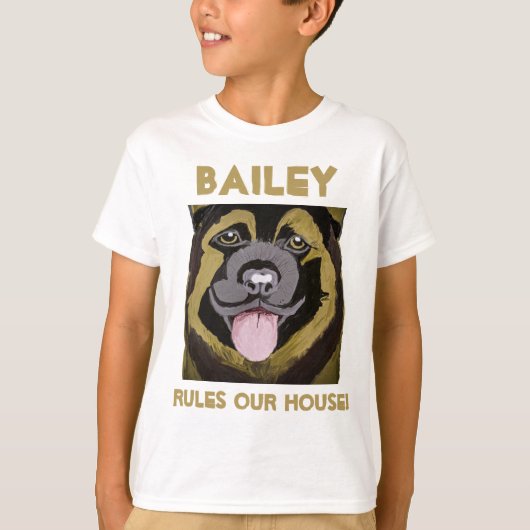 Personaliseer de Naam van Dog en de Foto T-Shirt (Voorkant)