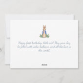 Personaliseer de naam van het kind Peter 1st Verja Feestdagenkaart (Achterkant)